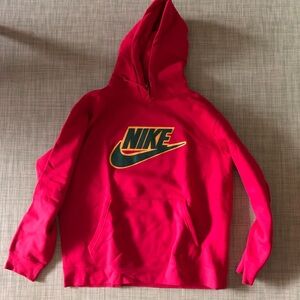 Supreme Nike with leather logo hoodie